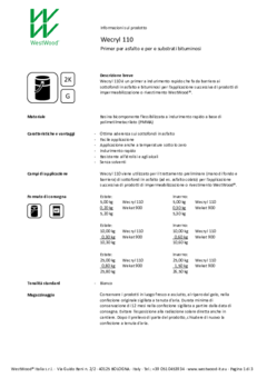 Wecryl 110 - Informazioni prodotto