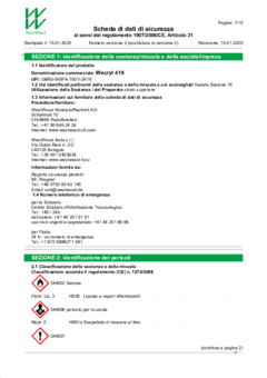 Wecryl 419 - Scheda di sicurezza