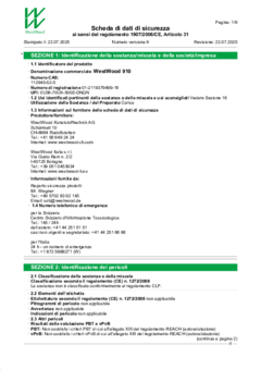WestWood® 910 - Scheda di sicurezza