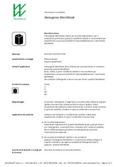 WestWood Detergente - Informazioni prodotto