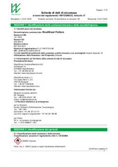 WestWood Detergente - Scheda di sicurezza