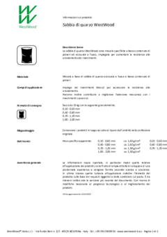 WestWood® Sabbia di quarzo - Informazioni prodotto