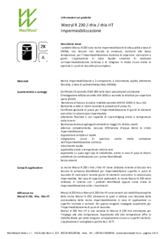 Wecryl R 230 /‐thix /‐thix HT /-TT - Informazioni prodotto