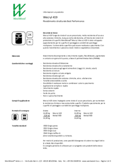 Wecryl 419 - Informazioni prodotto